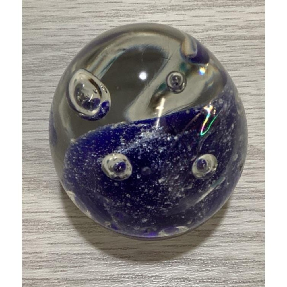 DYNASTY GALLERY Art Deco Glass Paperweight 2x2.25" Heirloom Rock‎ Sphere *Chip*